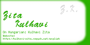 zita kulhavi business card